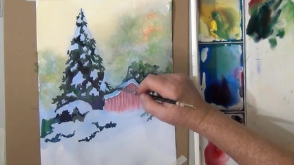 Техника за рисуване на сняг с акварел