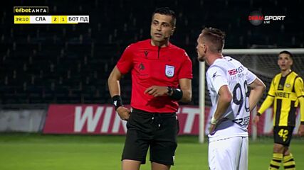 Slavia Sofia with a Red Card vs. Botev Plovdiv