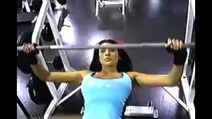 Sexy Veronica working on her upper chest