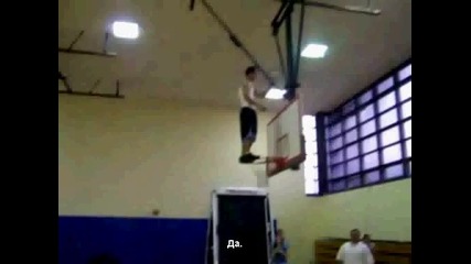 Задно салто от баскетболен кош
