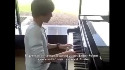 Justin Bieber Playing Piano