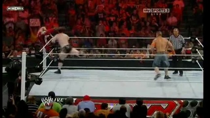 John Cena and Evan Bourne vs Edge and Sheamus Raw 31.05.2010 Part 2 