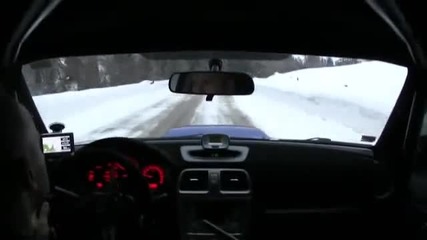 Subaru Impreza Wrx Sti snow driving onboard 2