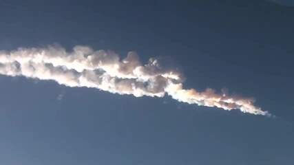 Звуковата вълна от взривилия се метеорит в Челябинска област 15.02.2013
