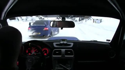 Subaru Impreza Wrx Sti snow driving onboard 2