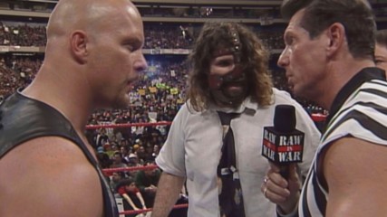 Special guest referee Mr. McMahon gets a taste of Mr. Socko: Raw, Feb. 8, 1999