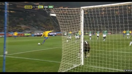 20.06.10 Бразилия 1 - 0 Кот Дивоар - Страхотен гол на Луиш Фабиано 1 - 0 