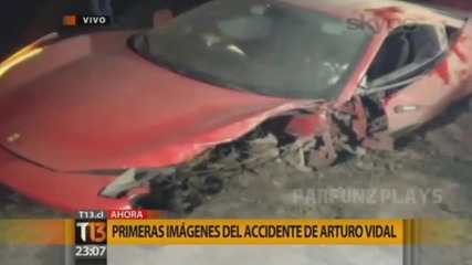 Артуро Видал катастрофира с Ferrari 485