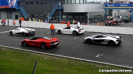 Koenigsegg Agera vs. Ferrari Laferrari vs. Porsche 918 vs. Mclaren P1 on Track