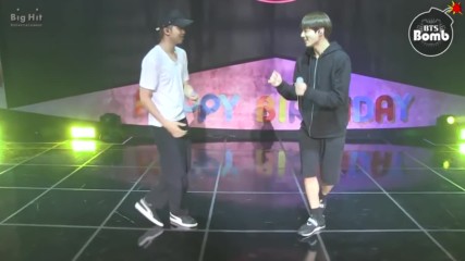 Bts Jin and Rapmon dance practice for Bts Day Party 2016
