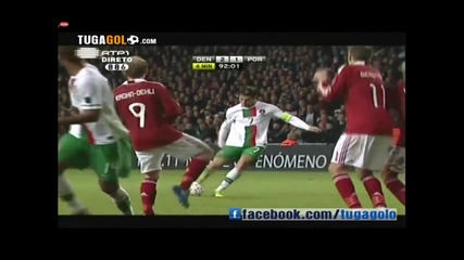 Cупер изпълнение на Pоналдо от фал Portugal 1-2 Denmark