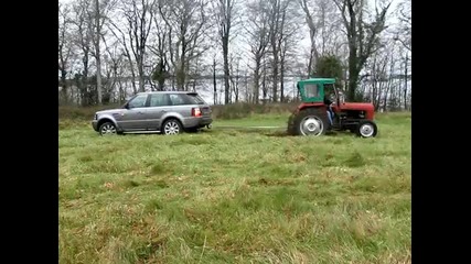 Tractor Pull - off - - Rangerover Sport Vs Massey Tractor 