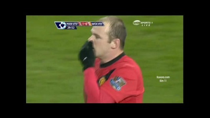 Rooney - Man Utd 1 - 0 Wolves