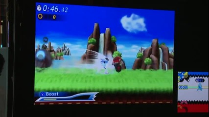 E3 2011: Sonic Generations - 3ds Speed Boosting Gameplay