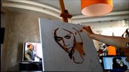 Надя рисува Nicole Scherzinger поп арт портрет