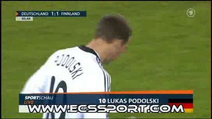 Германия - Финландия 1:1 Гол на Подолски 