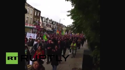 UK: Pro-Kurdish activists march through London in solidarity with Ankara victims