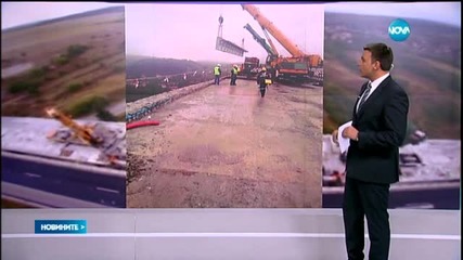 Демонтираха една от носещите греди на виадукт "Елешница"