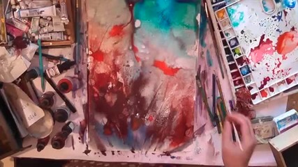 Рисуване на макове-урок от Mitsi /акварел/ вариант 1