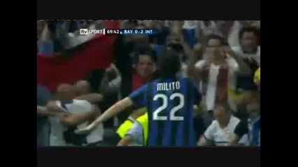 Гениален Милито прати Интер в историята Интер - Байерн Мюнхен 2 - 0 Финал Шампионска лига 2010 