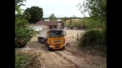 Renault Optitrack in action on artic tipper truck