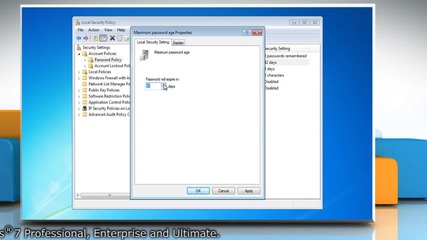 Windows® 7: Set password expiration duration