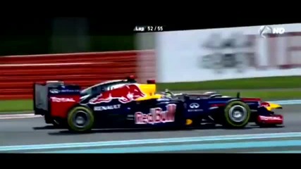 F1 Гран при на Абу Даби 2012 - Vettel срещу Button в последните обиколки [hd][onboard]