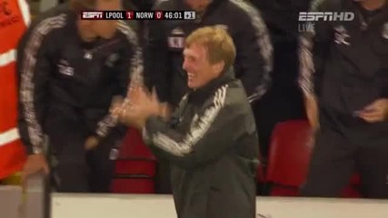 Liverpool 1:0 Norwich !!! Bellamy oткрива резултата !