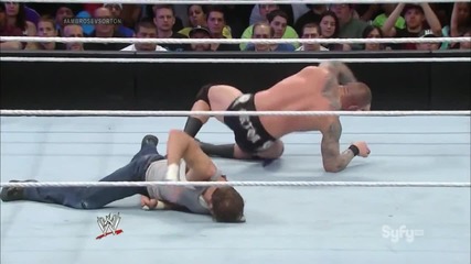 smackdown 4th july, 2014 dean ambrose vs randy orton with seth on commentary