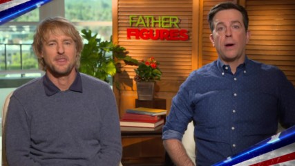 The cast of "Father Figures" salute U.S. servicemembers