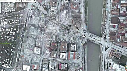 Сателитни кадри показват мащабите на разрушенията в град Кахраманмараш