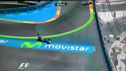 Зверската катастрофа на Марк Уебър във Валенсия 2010