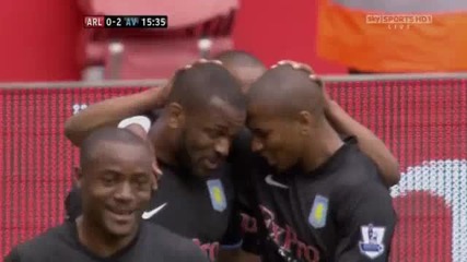 Arsenal 0-2 Aston Villa ( Bent )