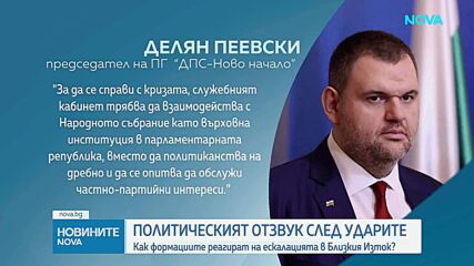 След размяната на удари в Близкия изток: : Политическият отзвук у нас