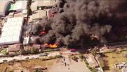 Кадри от дрон показват пожар в чилийска фабрика за пластмаса (ВИДЕО)