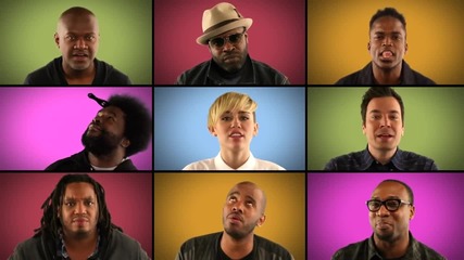Miley Cyrus ft. Jimmy Fallon & The Roots - We Can't Stop (a cappella 2o13)