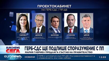 Вижте предложения от ГЕРБ-СДС състав на кабинета "Габриел"