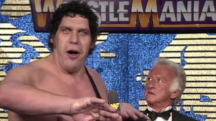 Bob Uecker's sense of humor gets him into trouble with Andre the Giant: WrestleMania IV