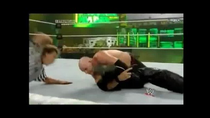 Kane chokeslams and tombstones Rey Mysterio - Money in the Bank 2010 