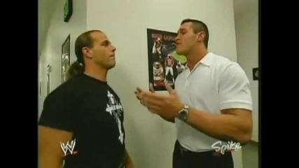 Randy Orton and Shawn Michaels backstage 9/15/2003