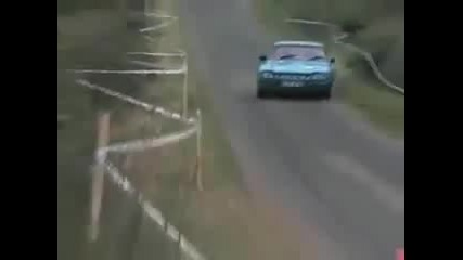 Rally driver crashes and stops to say sorry