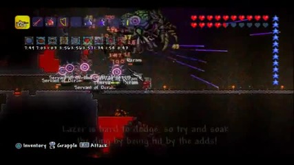 Terraria - Ocram boss solo magic_range kill, Adamantite armor _ Harp (ps3)