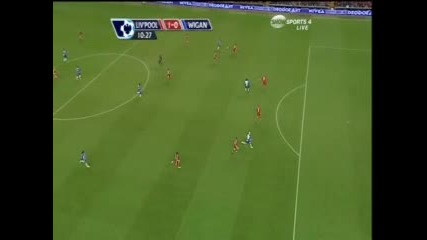 Liverpool 2 - Wigan 1 Ngog goal 