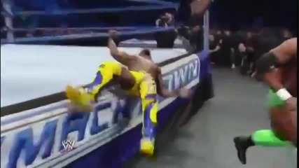 Back Suplex on the apron - Darren Young