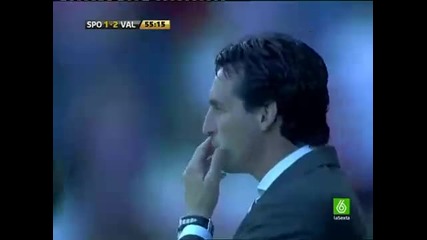 Sporting de Gijon - Valencia Cf 1 - 2 de David Villa