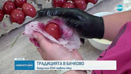 Боядисаха 2024 червени яйца в Бачково