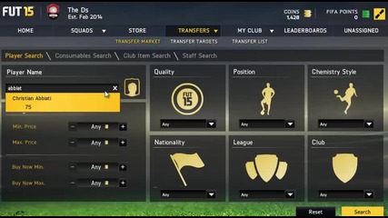 Fifa Ultimate Team Web App Trading, Част 1