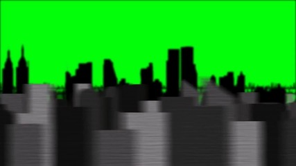 Flying Fast in City - Green Screen Animation