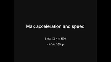 Maximum speed and acceleration Bmw X5 4.8i E70