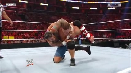 John Cena counters Cm Punk with a Spinning Side Slam